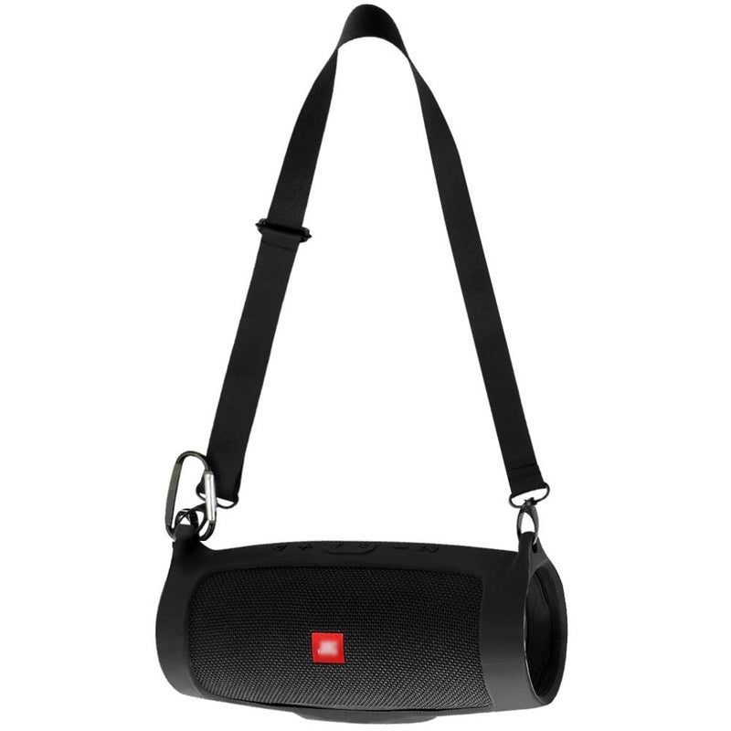 Comecase Silicone Case Cover for JBL Charge 4 Portable Waterproof Wireless Bluetooth Speaker, Travel Gel Soft Skin,Waterproof Rubber Carrying Pouch with Strap (Black) - Image 4